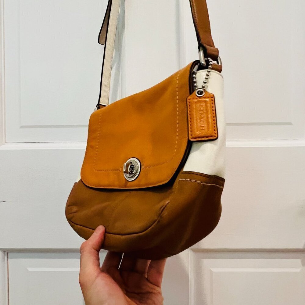 Vintage Y2K 2000 Hobo Coach color block crossbody shoulder bag purse - Picture 9 of 16